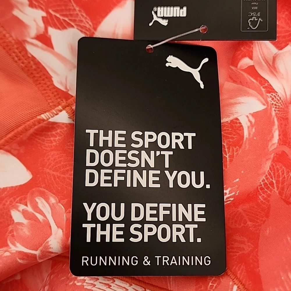 PUMA Train Untmd High-Waist 7/8 Tights Georgia Peach Fiery Coral Floral Print
